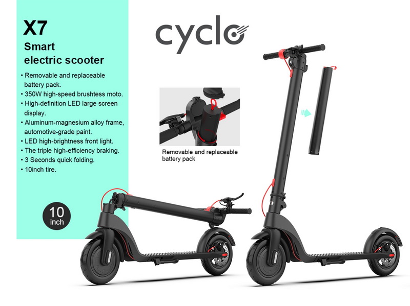 Scooter Electric CYCLO X7 10" (BK)